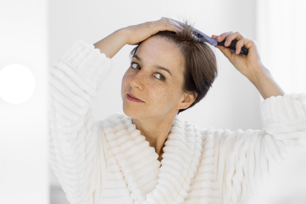 Otra mujer realizándose la Bioestimulación capilar en Pamplona​